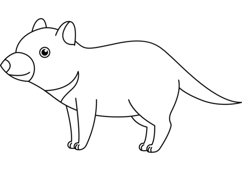 Cute Tasmanian Devil Coloring Page